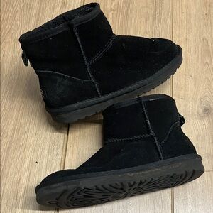 UGG Black Combat Moto Boots with Textured Sole